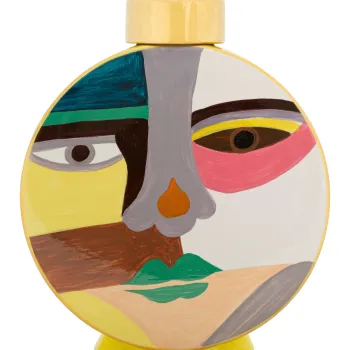 Vas decorativ Piccassy Round, Mauro Ferretti, 23x9x28 cm, ceramica, multicolor imagine
