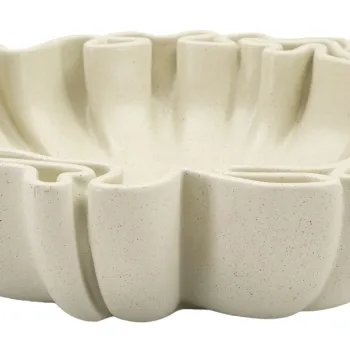 Vas decorativ Stons, Mauro Ferretti, 40.5x38.5x9.5 cm, polirasina, crem imagine