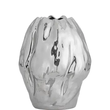 Vaza decorativa, Bloomingville, Bobby, 23.5x29 cm, ceramica, argintiu imagine