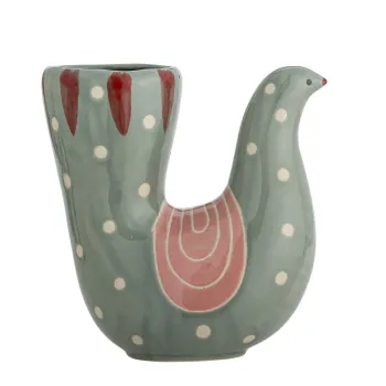 Vaza decorativa, Bloomingville, Trudy, 19x7.5x19 cm, ceramica, albastru imagine