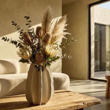 Vaza decorativa, Mauro Ferretti, Ester, 26x40 cm, polirasina, alb decolorat imagine