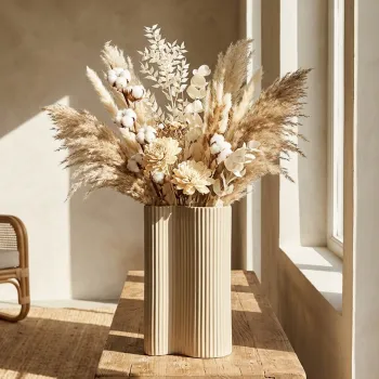 Vaza decorativa, Mauro Ferretti, Frankfurt, 21x12x36 cm, fier, alb imagine