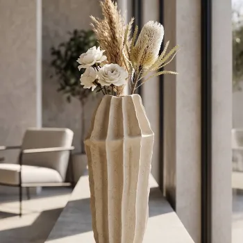 Vaza decorativa, Mauro Ferretti, Japan Style, 19.5x44 cm, polirasina, nisip imagine