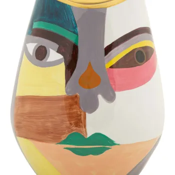 Vaza decorativa Piccassy Fat, Mauro Ferretti, 19x24.5 cm, ceramica, multicolor imagine