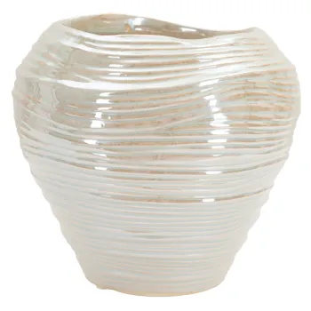 Vaza decorativa Round, Mauro Ferretti, 22x20 cm, ceramica, perla imagine