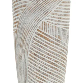 Vaza decorativa Wood Effect, Mauro Ferretti, 18x18x45 cm, polirasina, alb antic imagine