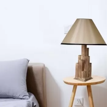 Veioza, Luin, 8300-2M, E27, 60 W, lemn/textil imagine