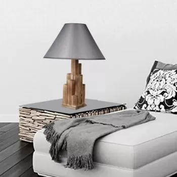 Veioza, Luin, 8300-3M, E27, 60 W, lemn/textil imagine