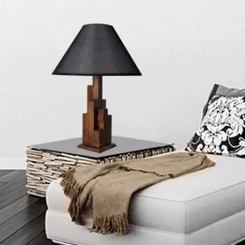 Veioza, Luin, 8301-1M, E27, 60 W, lemn/textil imagine