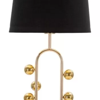 Veioza, Mauro Ferretti, Bubble, 220 V, E27, max 40W, O 32.5 x 61 cm, fier/hartie/textil, negru/auriu imagine