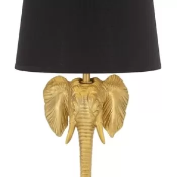 Veioza, Mauro Ferretti, Elephant, O 25 x 43 cm, polirasina/fier/hartie/textil, auriu/negru imagine