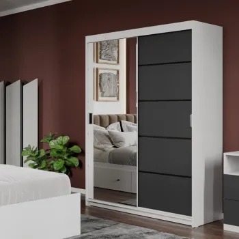 Dressing / Dulap dormitor Gri+Oglinda 138 - Elis imagine