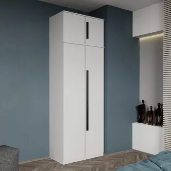 Dulap dormitor 2 usi Alb 83 x 240,3 cm - Dallas imagine