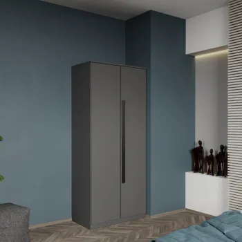 Dulap dormitor 2 usi Gri 83 x 192,5 cm - Dallas imagine