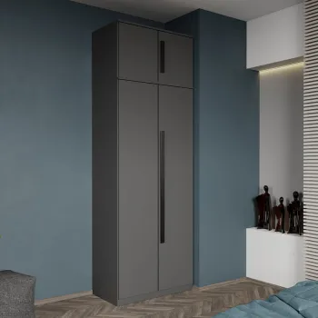 Dulap dormitor 2 usi Gri 83 x 240,3 cm - Dallas imagine