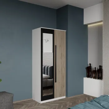 Dulap dormitor 2 usi San Remo+oglinda 83 x 192.5 cm - Dallas imagine