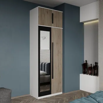 Dulap dormitor 2 usi San Remo+oglinda 83 x 240,3 cm - Dallas imagine