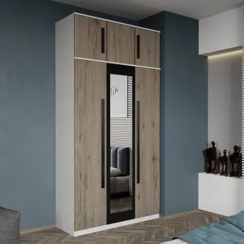 Dulap dormitor 3 usi San Remo+Oglinda 124 x 240,3 cm- Dallas imagine