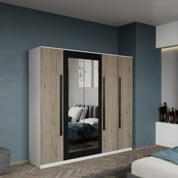 Dulap dormitor 5 usi San Remo+oglinda 205,4 x 192,5 cm - Dallas imagine