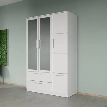 Dulap dormitor Alb 3U cu oglinda - Acapulco imagine