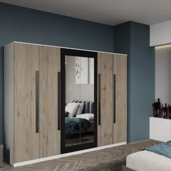 Dulap dormitor cu 6 usi San Remo+oglinda 246,4 x 192,5 cm - Dallas imagine
