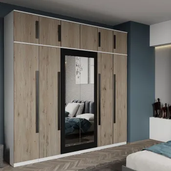 Dulap dormitor cu 6 usi San Remo+oglinda 246,4 x 240,3 cm - Dallas imagine
