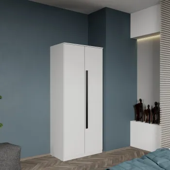 Dulap dormitor cu doua usi Alb 83x192.5 cm - Dallas imagine