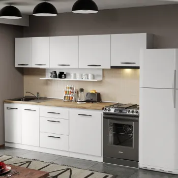 Mobila Bucatarie alba Aroma - 03 - 260 cm imagine