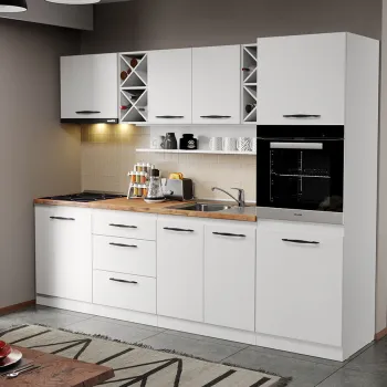 Mobila Bucatarie alba Aroma - 04 - 260 cm imagine