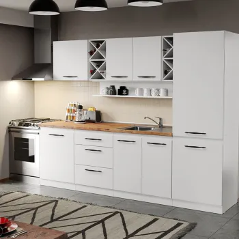 Mobila Bucatarie alba Aroma - 05 - 260 cm imagine