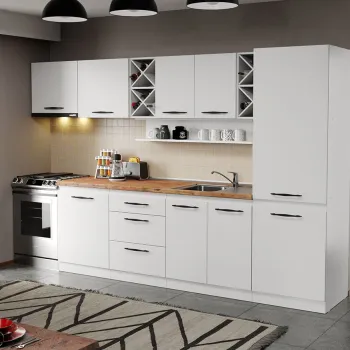 Mobila Bucatarie alba Aroma - 06 - 320 cm imagine