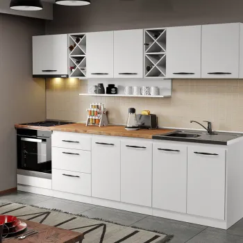 Mobila Bucatarie alba Aroma - 07 - 280 cm imagine