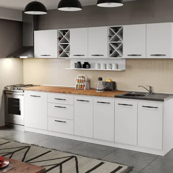Mobila Bucatarie alba Aroma - 08 - 280 cm imagine
