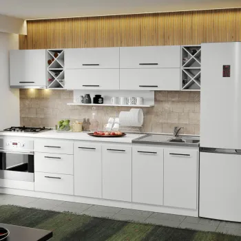 Mobila Bucatarie Alba Sofi - 04 - 280 cm imagine