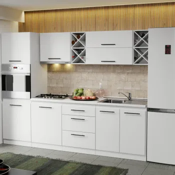 Mobila Bucatarie alba Sofi - 29 - 260 cm imagine