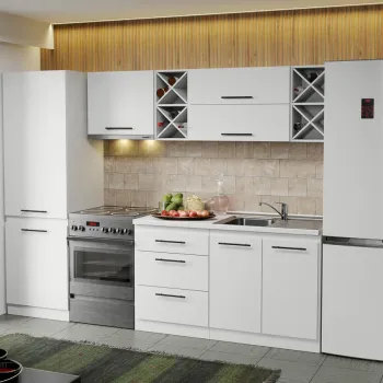Mobila Bucatarie alba Sofi - 30 - 260 cm imagine
