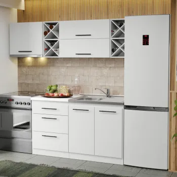 Mobila Bucatarie alba Sofi - 33 - 200 cm imagine