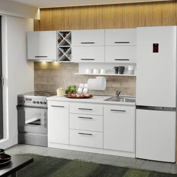 Mobila Bucatarie alba Sofi - 36 - 210 cm imagine