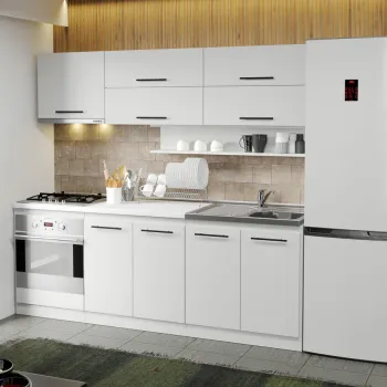 Mobila Bucatarie alba Sofi - 41 - 220 cm imagine