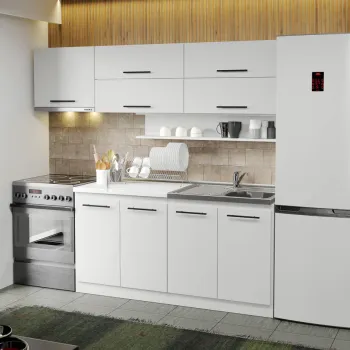 Mobila Bucatarie alba Sofi - 42 - 220 cm imagine