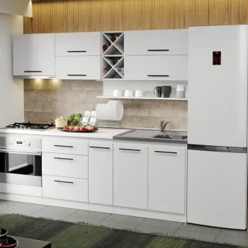 Mobila Bucatarie alba Sofi - 44 - 230 cm imagine