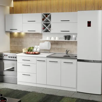 Mobila Bucatarie alba Sofi - 45 - 230 cm imagine