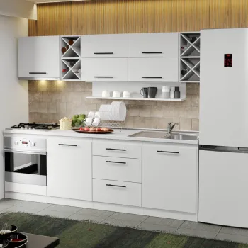 Mobila Bucatarie alba Sofi - 47 - 240 cm imagine
