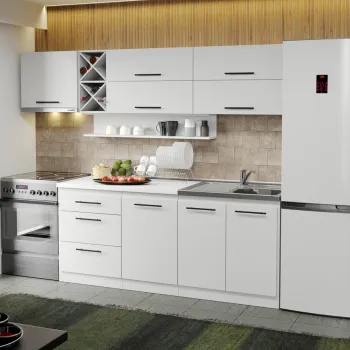 Mobila Bucatarie alba Sofi - 51 - 250 cm imagine