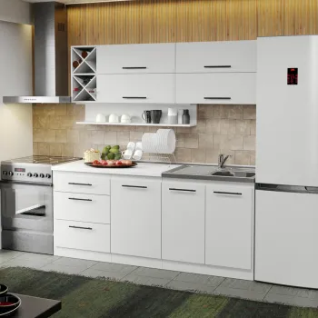 Mobila Bucatarie alba Sofi - 52 - 190 cm imagine