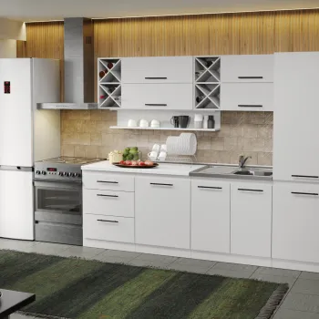 Mobila Bucatarie alba Sofi - 57 - 260 cm imagine