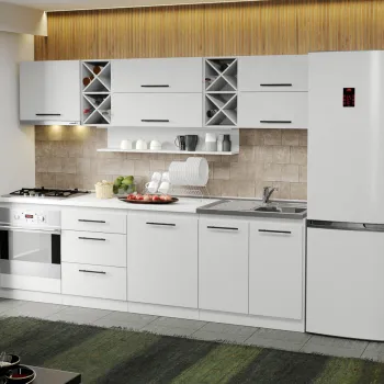 Mobila Bucatarie alba Sofi - 58 - 260 cm imagine