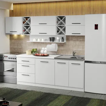 Mobila Bucatarie alba Sofi - 59 - 260 cm imagine