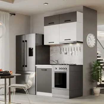 Mobila Bucatarie Fog Alb+Gri - 37 - 120 cm imagine