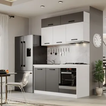 Mobila Bucatarie Fog Alb+Gri - 42 - 160 cm imagine